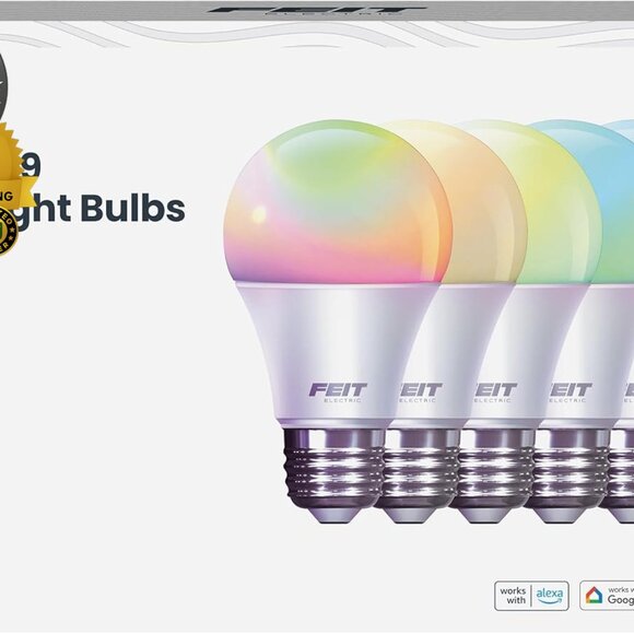 NEW 6 Pack A19 Smart LED Light Bulbs 60W Equivalent Dimmable RGBW Color Changing - Picture 3 of 9
